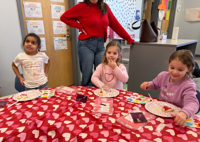 Sitting together to decorate their cookies are (l-r) Chloe Borrome, Evie Orlando and Maria Medeiros. SUBMITTED PHOTOS